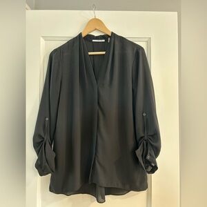 Tahari Long Sleeve/Convertible Sleeve Blouse Size M
